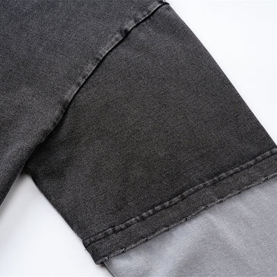 Layered Sleeve Two-Tone Oversized Streetwear T-Shirt
