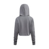 Ruched Waist Cotton Cropped Hoodie