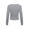 Long-Sleeve Ribbed Henley Top 275gsm
