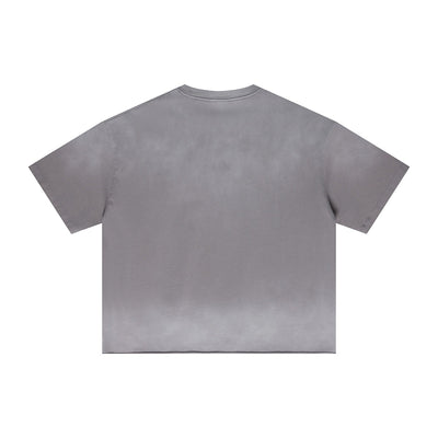 Boxy Raw Edge Washed Loose Short Sleeve Tee