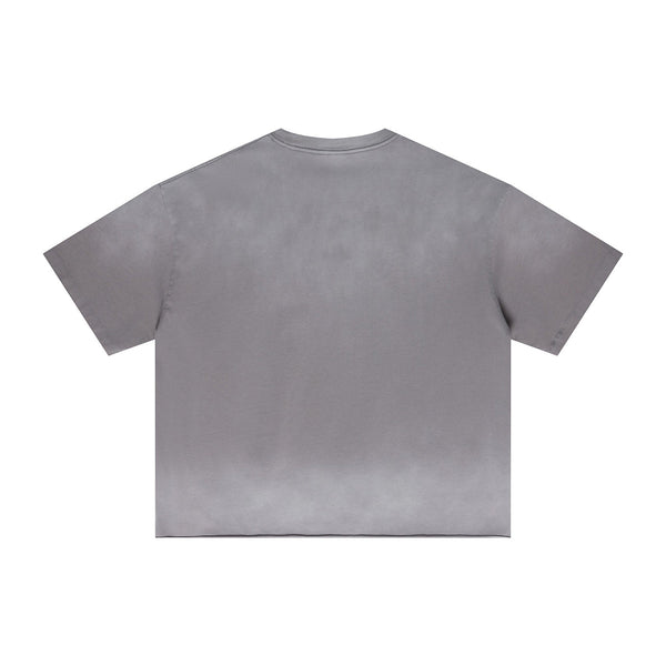 Boxy Raw Edge Washed Loose Short Sleeve Tee