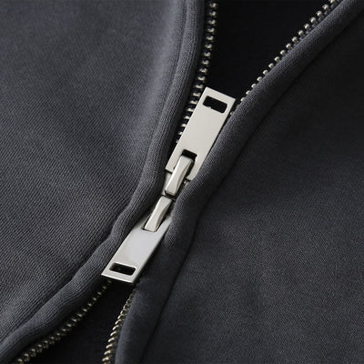 Unisex Full-Zip Fleece Layered Hood Hoodie