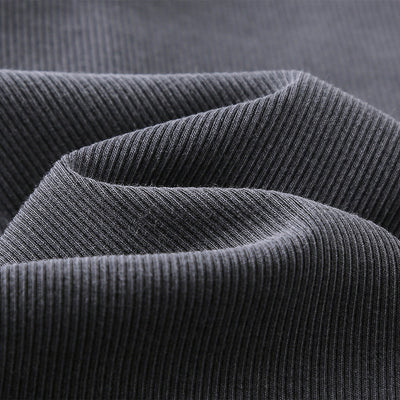 Long-Sleeve Ribbed Henley Top 275gsm