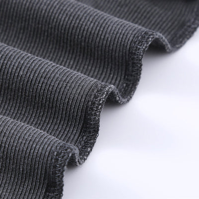 Long-Sleeve Ribbed Henley Top 275gsm