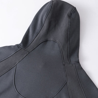 Relaxed Fit Paneled Fleece Hoodie