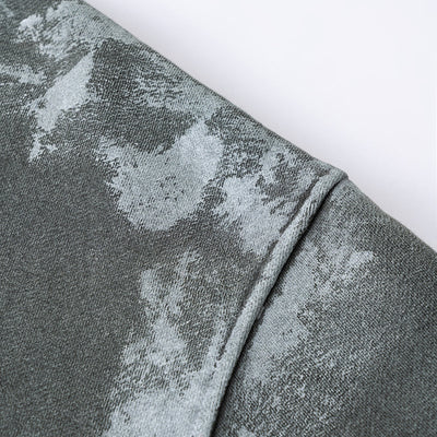 Distressed Edge Painted Graphic Washed Hoodie