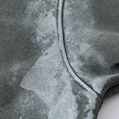 Distressed Edge Painted Graphic Washed Hoodie