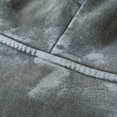 Distressed Edge Painted Graphic Washed Hoodie