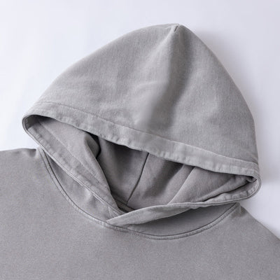 Two-Layer Sleeve Acid Washed Cotton Hoodie