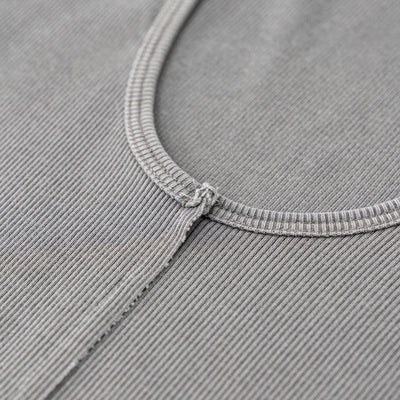 Fitted Rib-Knit V Neck T-Shirt 275gsm