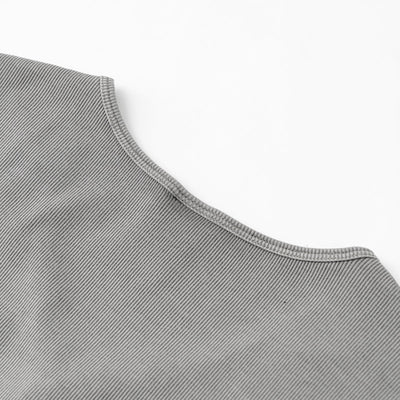 Short-Sleeve Ribbed Henley Top 275gsm