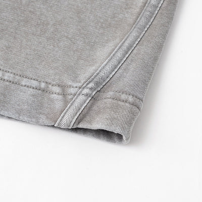 Heavy-Wash Baggy Patchwork Shorts