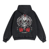 Skull Graphic Acid Wash Hoodie