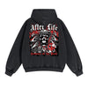 Skull Graphic Acid Wash Hoodie