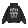 Skull Graphic Acid Wash Hoodie
