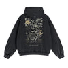 Skull Graphic Acid Wash Hoodie