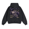 Skull Graphic Acid Wash Hoodie