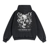 Skull Graphic Acid Wash Hoodie