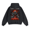 Skull Graphic Acid Wash Hoodie