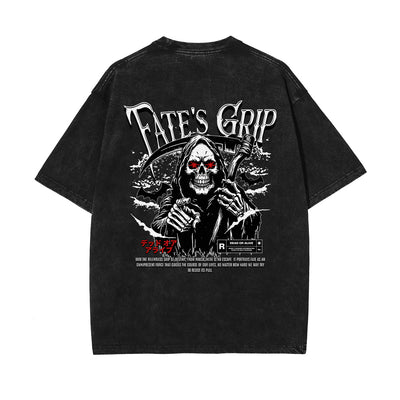 Heavyweight Washed Skull Graphic Tee-INNBLAC