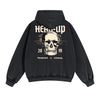 Skull Graphic Washed Boyfriend Hoodie