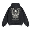 Skull Graphic Washed Boyfriend Hoodie