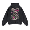 Skull Graphic Washed Boyfriend Hoodie