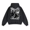 Skull Graphic Washed Boyfriend Hoodie