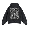 Skull Graphic Washed Boyfriend Hoodie