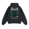 Skull Graphic Washed Boyfriend Hoodie