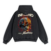 Skull Graphic Washed Boyfriend Hoodie