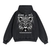 Skull Graphic Washed Boyfriend Hoodie