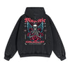 Skull Artwork Graphic Faded Hoodie