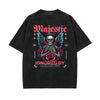 Skull Artwork Graphic Faded Tee-INNBLAC