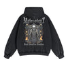 Skull Artwork Graphic Faded Hoodie