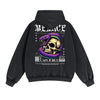 Skull Artwork Graphic Faded Hoodie