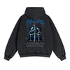 Skull Artwork Graphic Faded Hoodie
