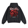 Skull Artwork Graphic Faded Hoodie