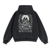 Skull Artwork Graphic Faded Hoodie