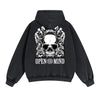 Skull Artwork Graphic Faded Hoodie