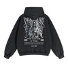 Skull Artwork Graphic Faded Hoodie