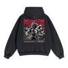 Skull Artwork Graphic Faded Hoodie