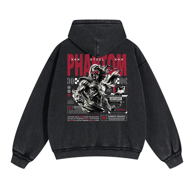 Skull Artwork Graphic Faded Hoodie
