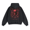 Skull Artwork Graphic Faded Hoodie