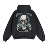 Skull Artwork Graphic Faded Hoodie