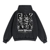 Punk Skull Graphic Zipper Hoodie