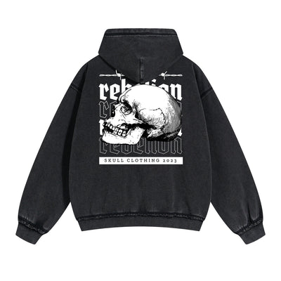Punk Skull Graphic Zipper Hoodie
