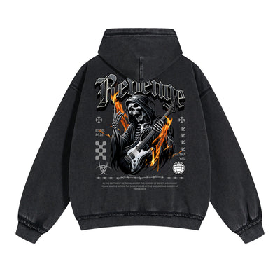 Punk Skull Graphic Zipper Hoodie