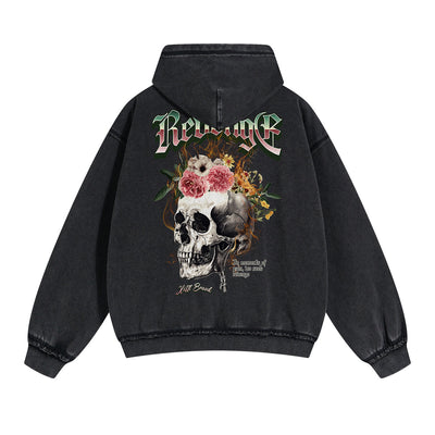 Punk Skull Graphic Zipper Hoodie
