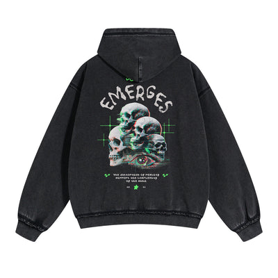 Punk Skull Graphic Zipper Hoodie